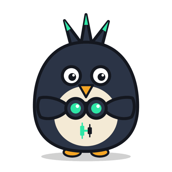 Jaga, maskot HDRBV, sedang mengamati chart